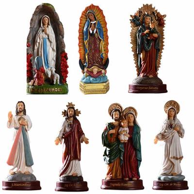 Blessed Saint Virgin Mary Sculpture Jesus Christ Tabletop Statue Figurine Our Lady of Lourds Statue Figure