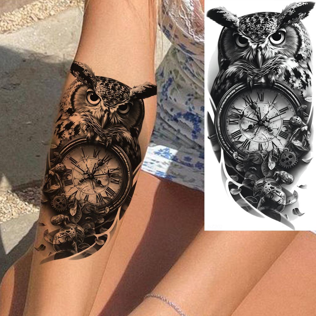 1 Sheet Creative Lion Tiger Family Temporary Tattoos Realistic Eagle Owl Animals Tatoos Waterproof Fake Tattoo Sticker Last Long