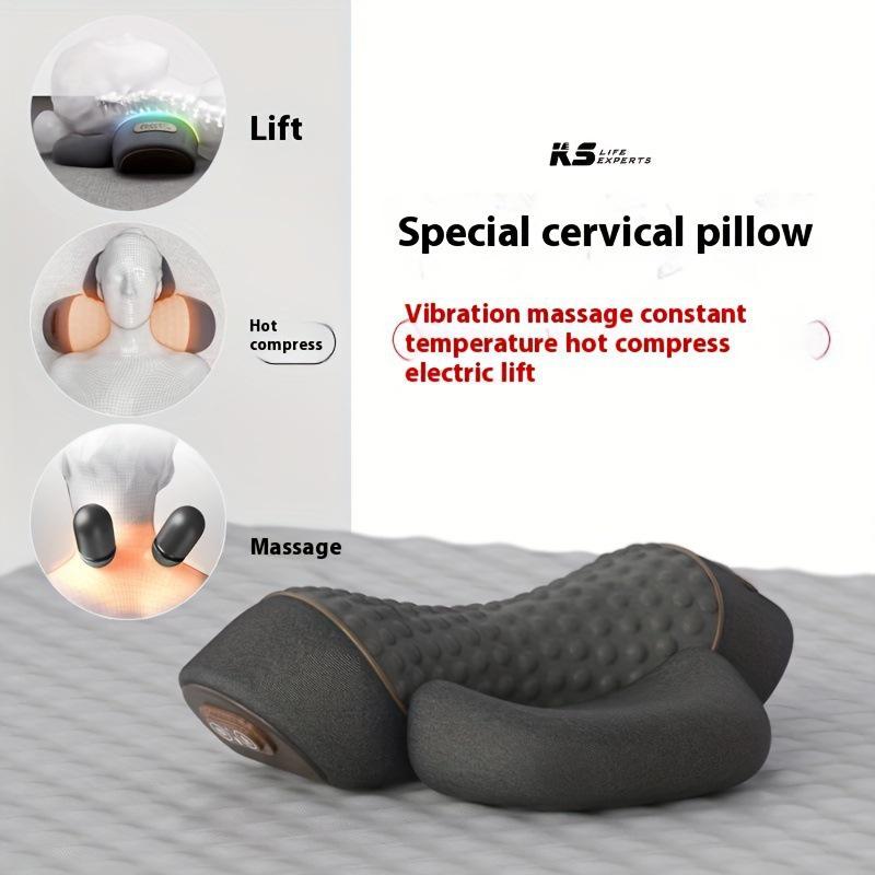 Cervical Spine Support Pillow: Heated Massage, Non-Traction Sleep Aid English Manual