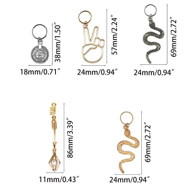 173Pieces Hair Coil Dreadlocks Beads Metal Hair Cuffs Hair Jewelry Rings Clips for Braids Accessories Gold and Silver