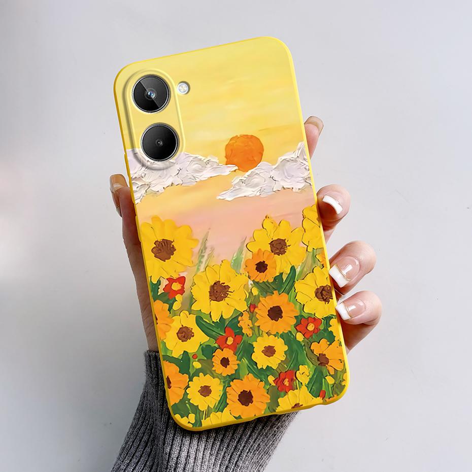 For Realme 10 4G 6.4" Soft Silicone TPU Shockproof Phone Case For Realme 10 RMX3630 Cartoon Pattern Bumper Protective Back Cover