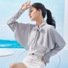 Quick-Drying Long Sleeve Crop Top Ultra-thin Ice Silk Shawl Fashion Sunscreen Sleeves  Girls