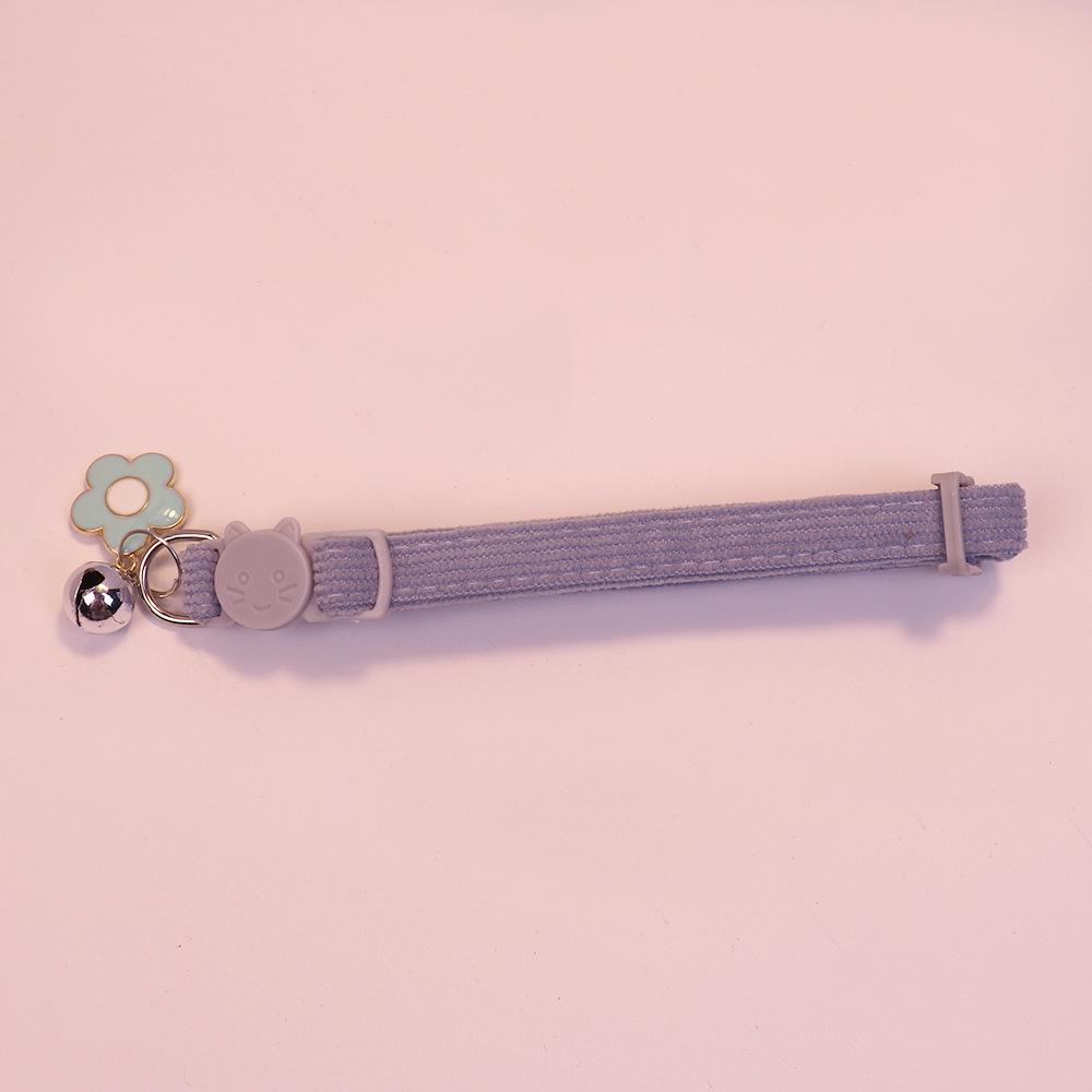 Adjustable Safety Corduroy Choker: Cute Bell Flower Collar for Dogs & Cats