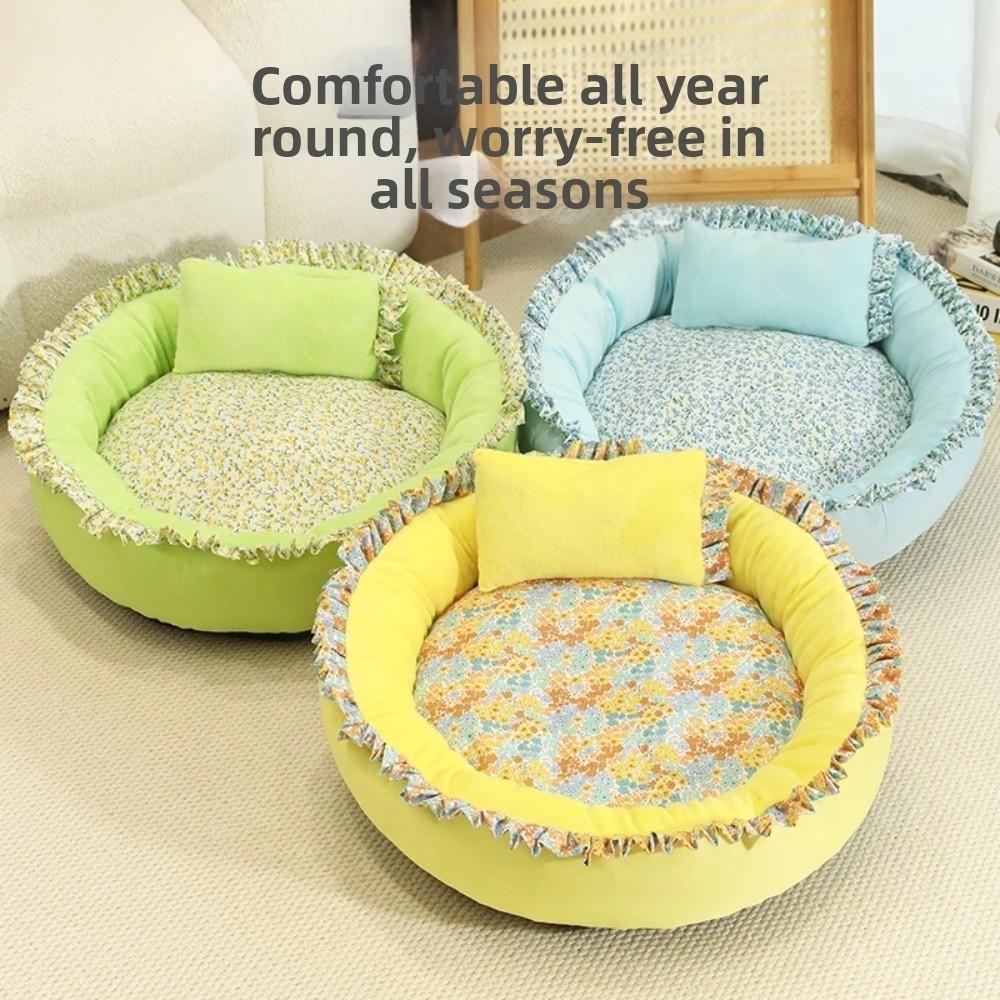 Floral Print Cat Nest Soft Pet Mattress Cute Cat Bed  Home Pet Supplies