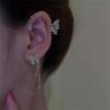 Korean Sparkling Zircon Flower Butterfly Ear Cuff Without Piercing Tassel Clip Earrings for Women Simple Ear Clip Fine