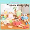 Wooden Afternoon Tea Cookies Cups Tableware Set Children Toys For Imaginative Pretend Play
