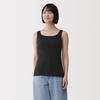 MUJI Smooth Ribbed Bra Tank XL Women's Top, FCB57A6S, Black,