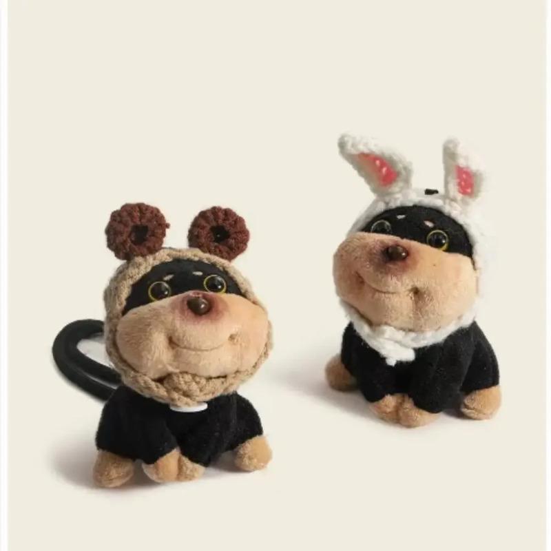 Original DIY Honeybee Puppy Plush Keychain, Cute Girl Bag Pendant, Lovely Small Doll Backpack Charm, Schoolbag Decoration Gift