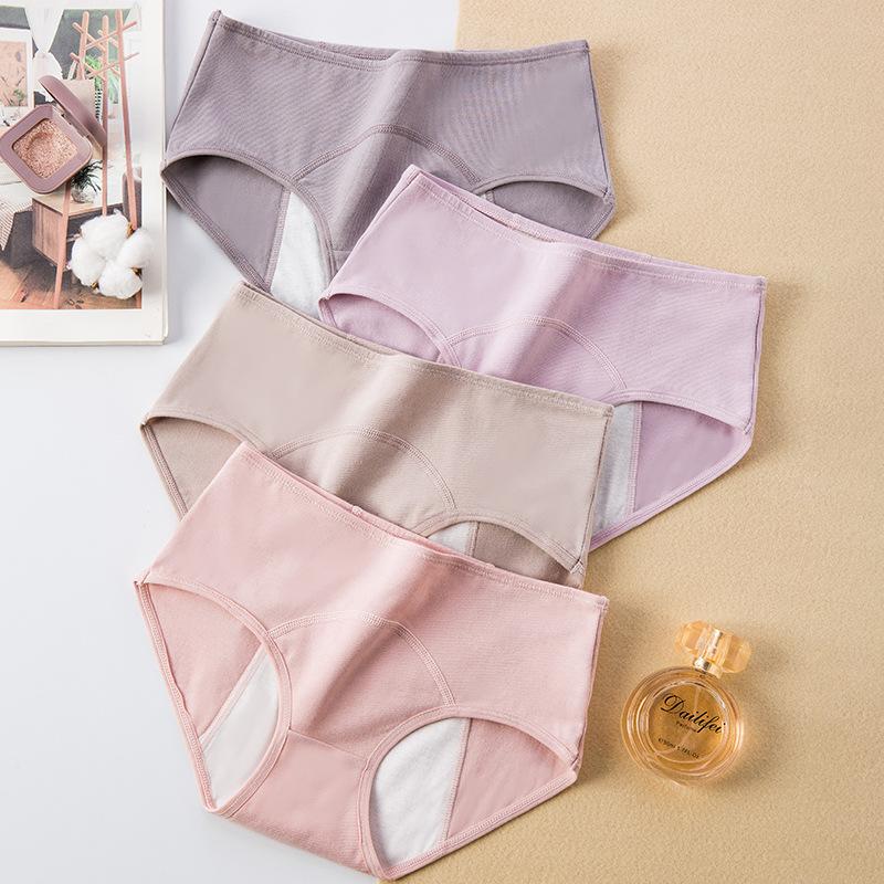 Women'S Physiological Pants Large Size Underwear Girls' Menstrual Sanitary Pants Anti-Side Leakage Physiological Pants Pure Cotton Underwear
