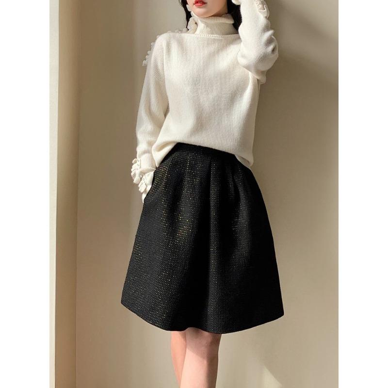 Women's Wool Skirt with New Autumn Style with Sweater, Small Person, High and Loose Short Skirt