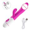 Rabbit Vibrator für Frauen 30 Geschwindigkeiten Wiederaufladbarer G-Punkt Klitorisstimulator Dildo Vagina Weiblicher Masturbator Sexspielzeug für Erwachsene