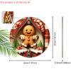 Christmas Wooden Sign with Adorable Gingerbread Man Pattern - Navidad Round Sign for Front Door, Wall Hanging Decor - Ideal Christmas Decoration