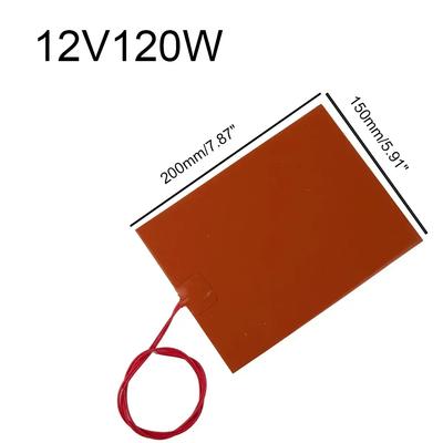 1Pc Electric Silicone Heating Pad 12/24V 0.4 W/cm² Heating Plate Heater Pad Mat Flexible Heat Coil For Equipment Accessories