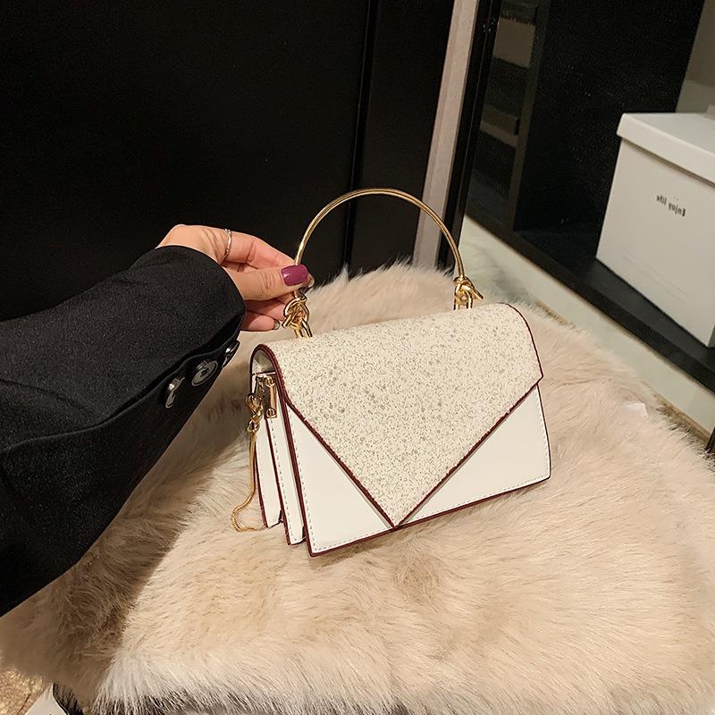 Bag women's new sequined texture portable small square bag fashion chain single shoulder oblique span bag tide