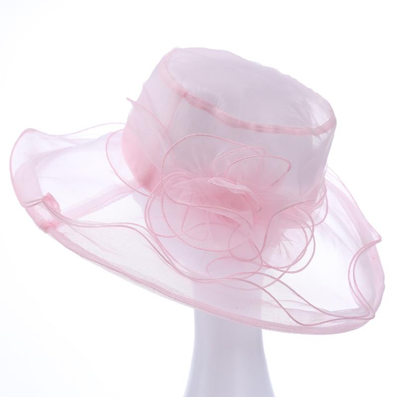 Organza Sun Hat Flower UV Protection Sunshade Beach Hat Small Mesh