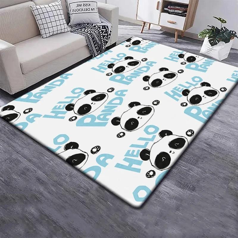 Cute Panda Carpet for Bedroom Bathroom Living Room Decor Baby's Crawling Mat Soft Cartoon Animal Area Rug Non-slip Play Mats