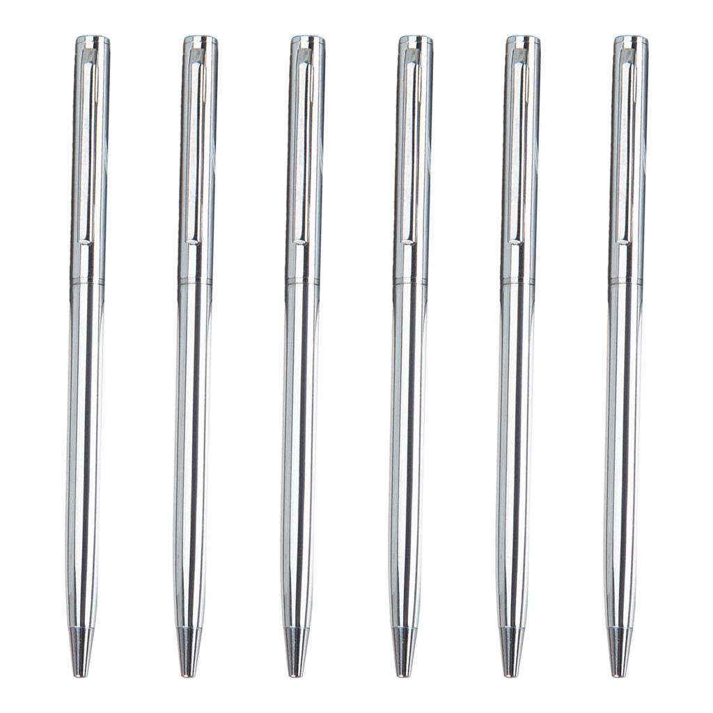 6 stycken metall kulspetspenna kontorssignaturpenna slät att skriva på gästsignaturpenna för hotellreception