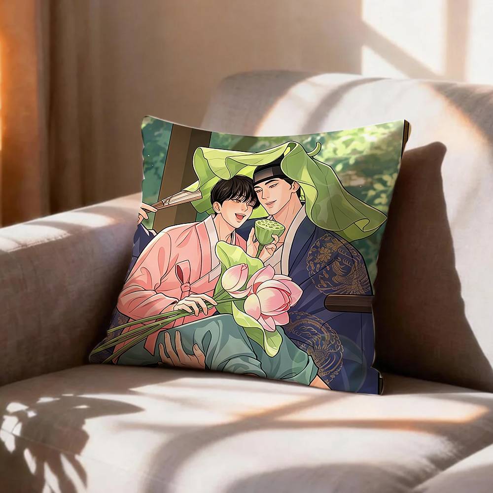 Ancient Korean BL manhwa Nakyum Seungho  Pillow Case Pattern Printed Pillowcase For Living Room Sofa Cushion Cover