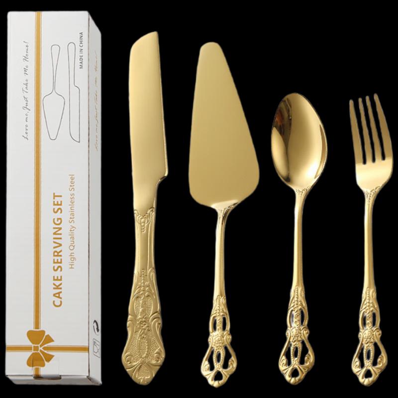 abay Royal Gold Stainless Steel Dessert Set