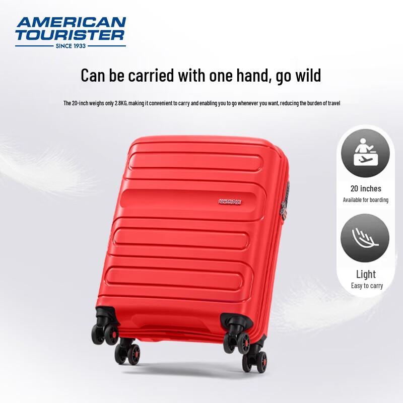 Samsonite American Tourister 20-дюймовый красный жесткий чемодан-спиннер из полипропилена