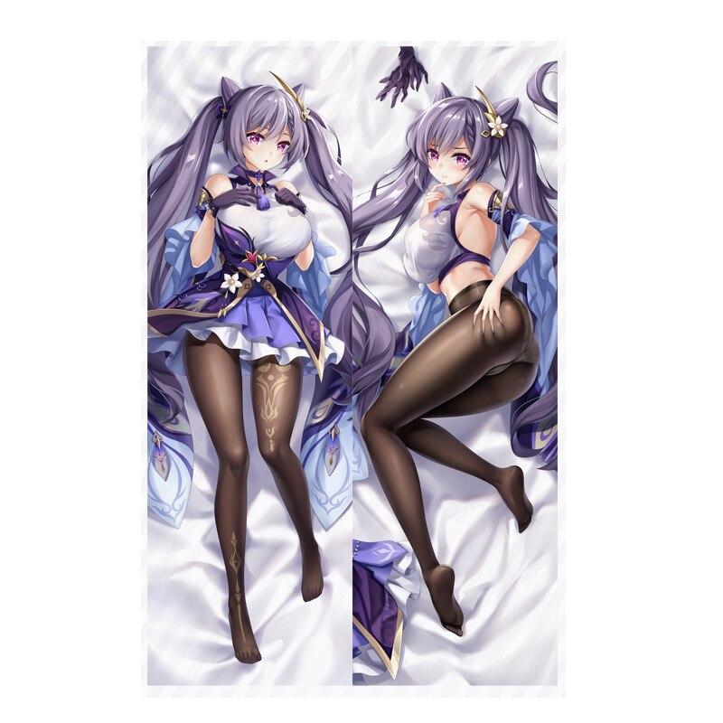 

60x180 см Dakimakura Genshin Impact Keqing Чехлы 3D двухстороннее постельное белье обнимающее тело наволочка длинная подушка из персиковой кожи отаку