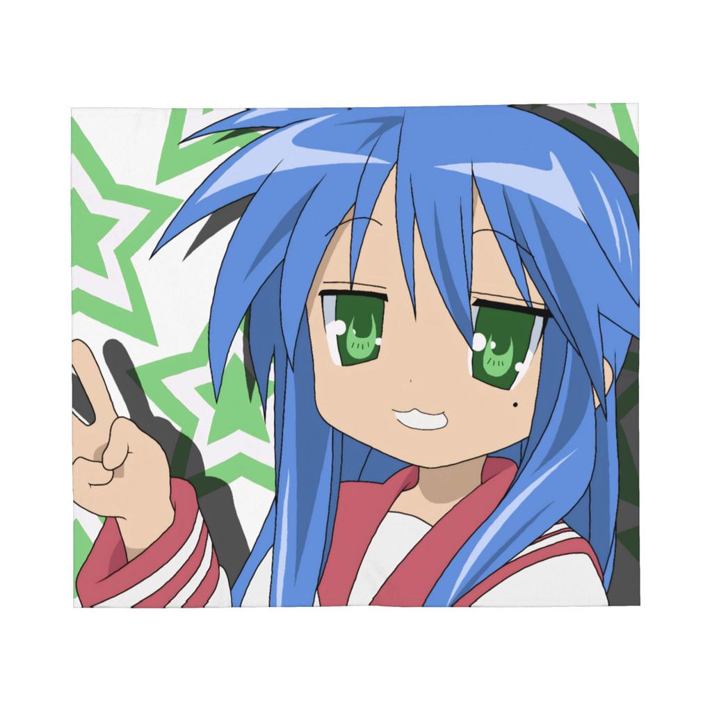 Anime Lucky Star Blanket Fuzzy Funny Warm Throw Blankets for Home Decoration