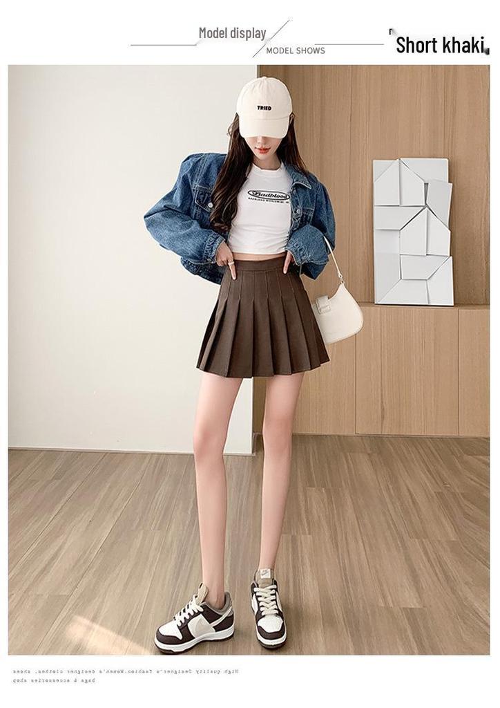 Academy Style Pleated Skirt: Plus Size, High Waist, Mid-Length for Junior & Senior High Students [4 Lengths]