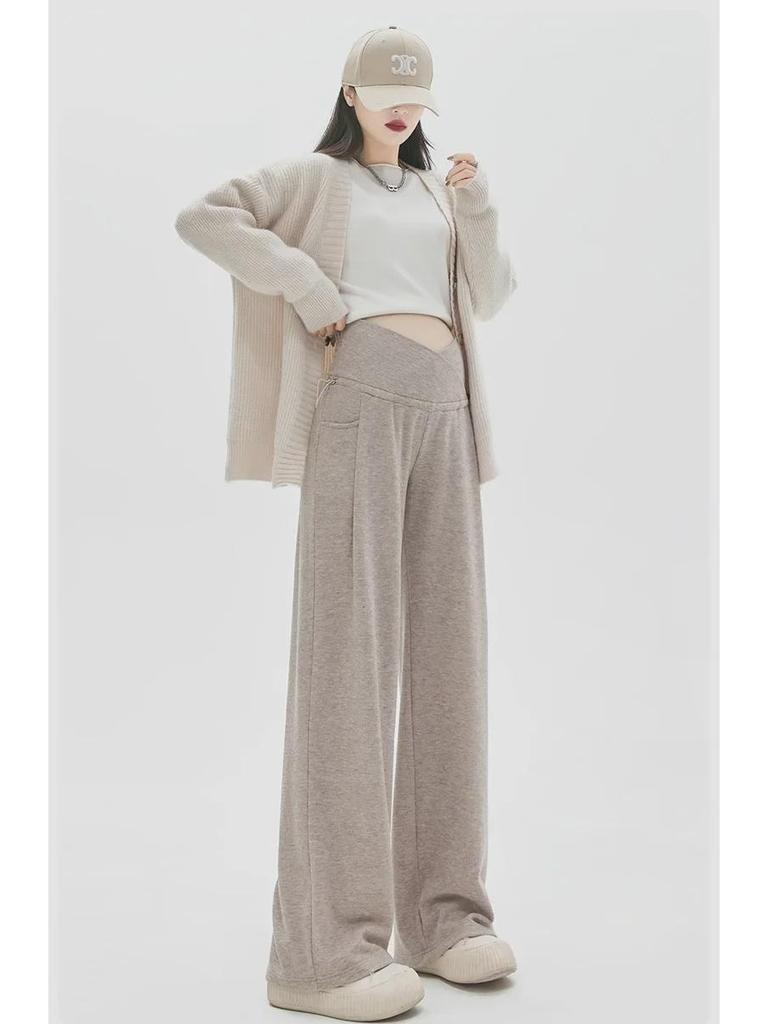 Koreanische Umstands-Weitbeinhose: Bauchstütze, Retro-Casual, Geeignet für alle Jahreszeiten