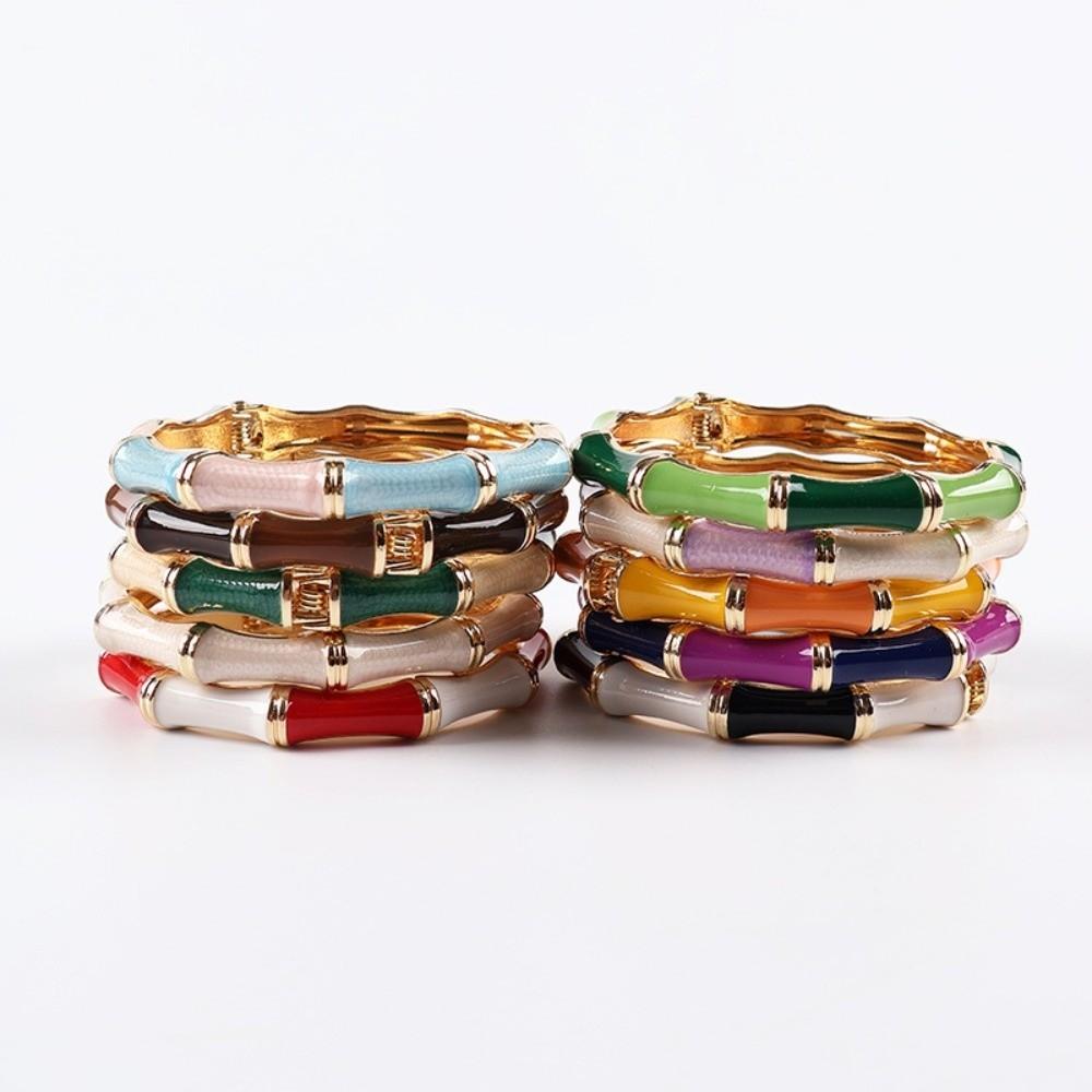Dainty Colorful Bamboo Bangle Vintage Traditional Enamel Bangle Ethnic Elegant Hand Bracelet Girls