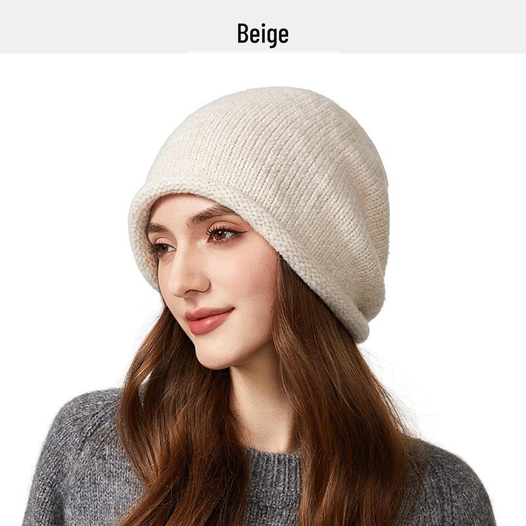 Retro Sequin Knit Wool Hat - Fashionable, Face-Slimming Headscarf & Hat