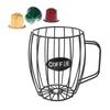 Coffee Pod Holder Iron Metal Beer Cup Shaped Coffee Capsule Storage Basket Organizer for Counter Cof