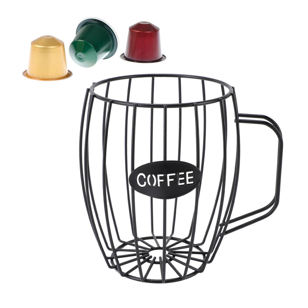 Coffee Pod Holder Iron Metal Beer Cup Shaped Coffee Capsule Storage Basket Organizer for Counter Cof