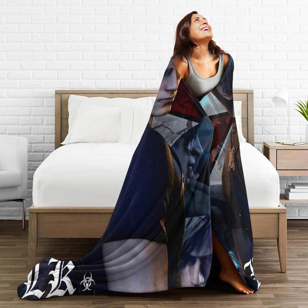 Leons Kennedy Residents Evils Blanket Super Warm Aesthetic Plush Bedding Throws For Kids Adult Couch Chair Bedspread Bed Cover