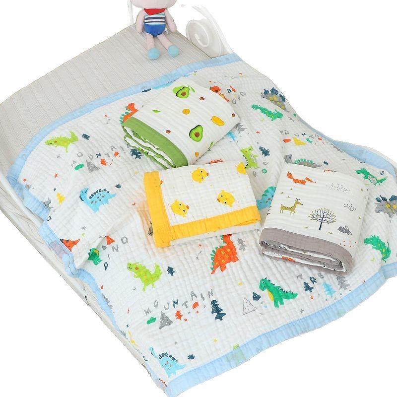 Pure Cotton 6-Layer Gauze Baby Bath Towel & Swaddle Blanket