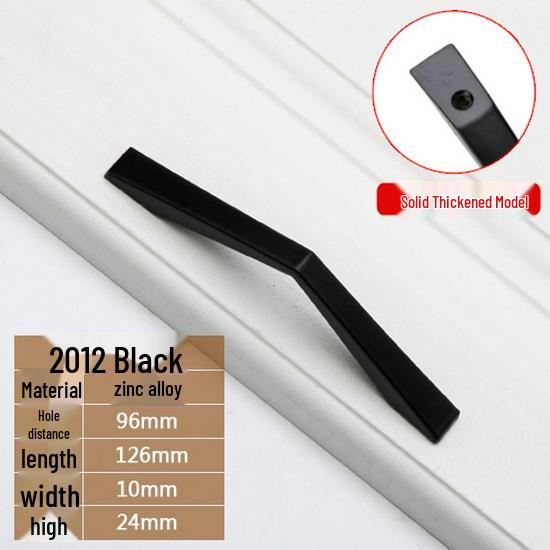 Modern European Black Handle for Cabinets and Wardrobes