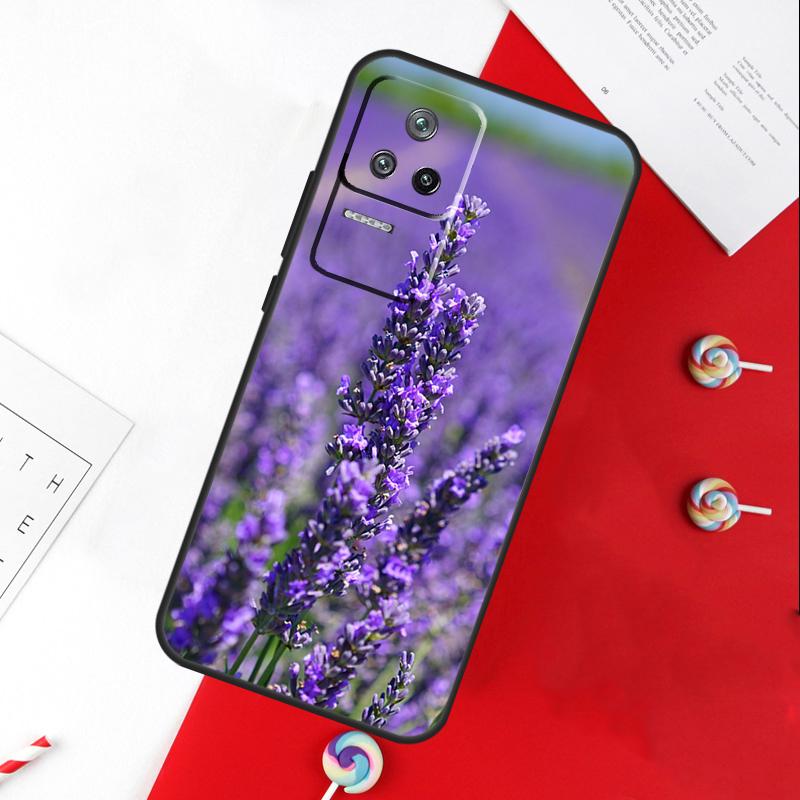 Purple Flowers Lavender Cover For Xiaomi 11T 12T 13T 14T Pro 13 14 15 Ultra POCO X7 Pro X3 X5 X6 F5 F6 M6 Pro Case