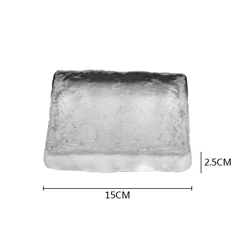 Tavă simplă din sticlă, creativă, mată, ceainic, covor, fructe uscate, tavă de depozitare pentru tort, desert, tavă, set de ceai de uz casnic, accesorii