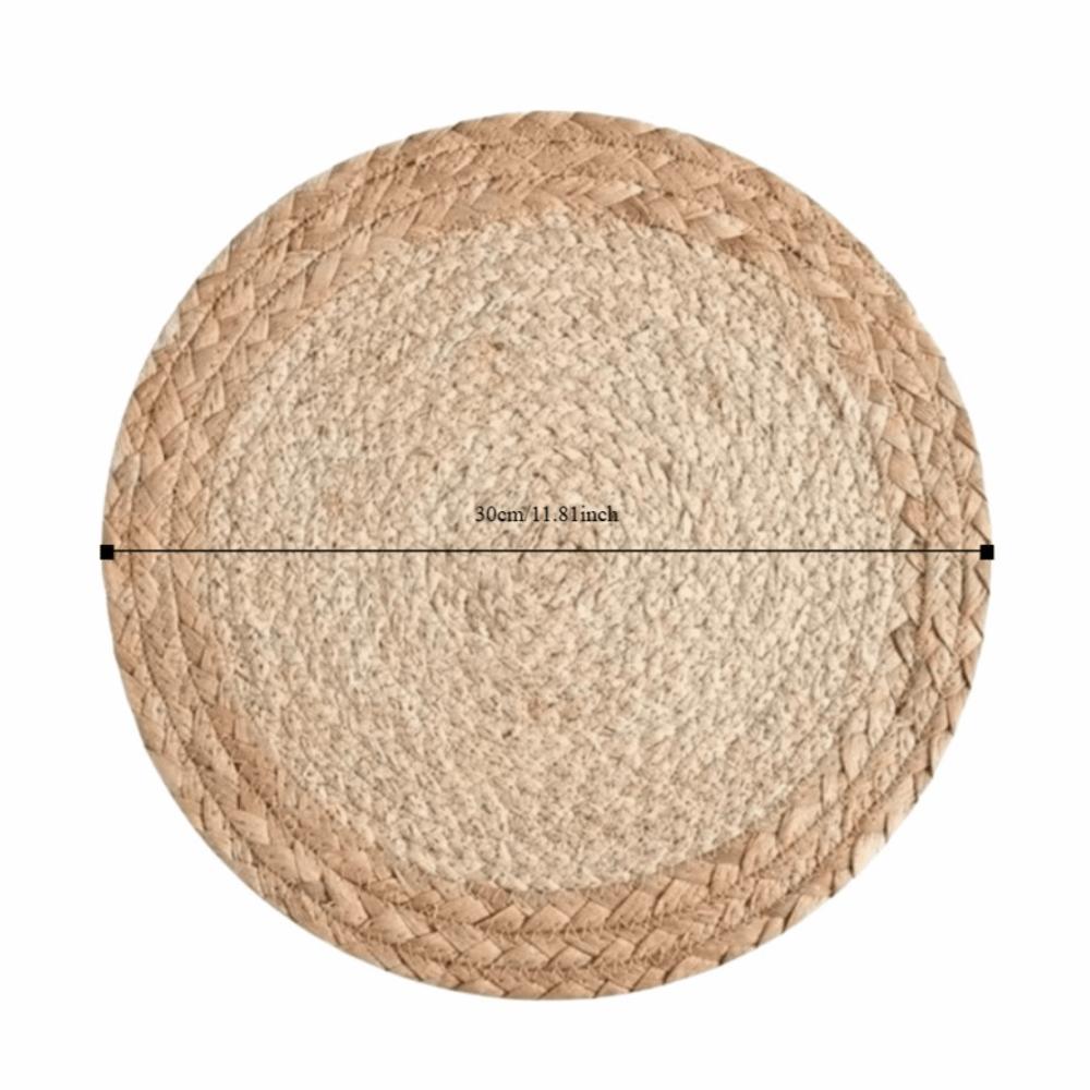 18-38cm Braided Placemat Hand Woven Hot Pad Plate Charger Round Coaster Cup Mat  Dining Table