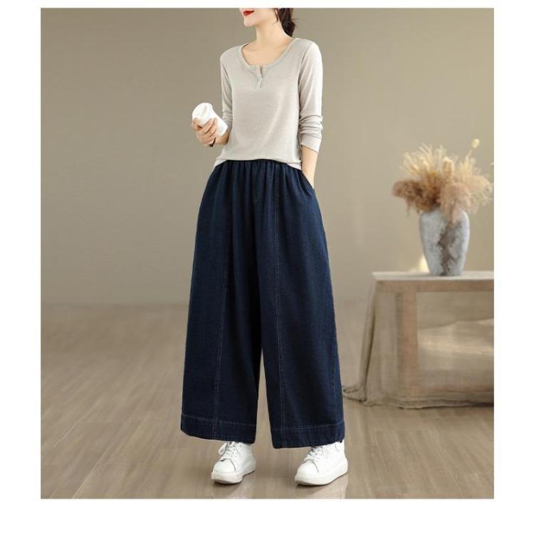 Autumn  New Big Size Women Jeans Loose Denim Trousers Long Pants Casual Plus Size