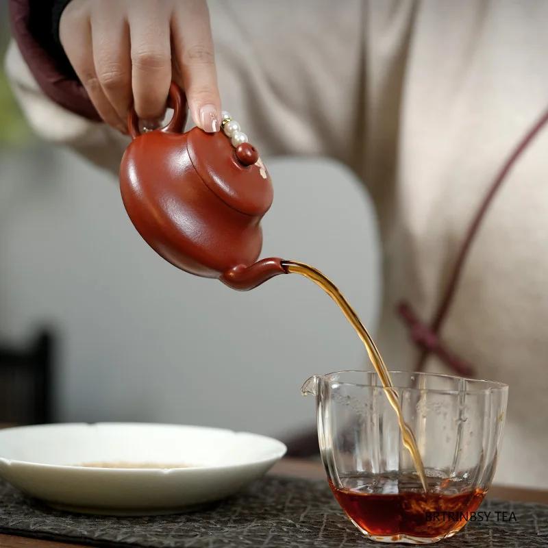Chinesische Yixing Lila Ton Teekanne Handgefertigt Blumen Teekanne Schönheit Tee-Ei Haushaltskessel Rohmaterial Zisha Teegeschirr 120ml