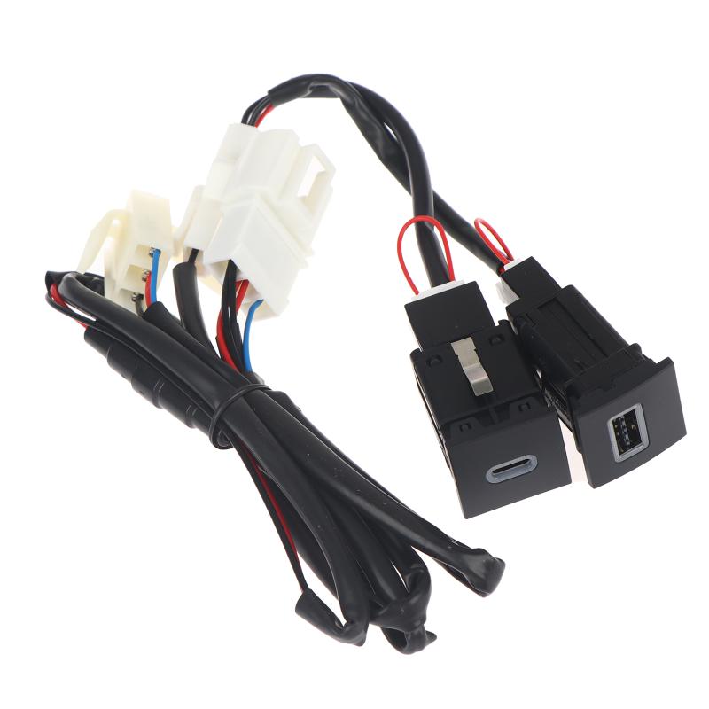 1Pcs Pd Quick Charge Phone Charging Adapter  Red Led Car Usb Charger Outlet Button For Golf 6 Mk6 5 Scirocco 2006-2012