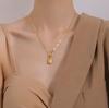 Accessories Women Permanent Jewelry 18k Gold Stainless Steel Chain Ot Buckle Lock Pendant Necklace