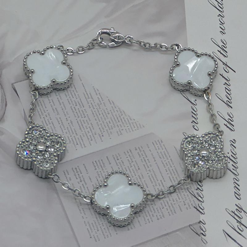 New Shiny Four-leaf Clover Bracelet Five-flower Fashion Sense Hand Jewelry Simple Jewelry