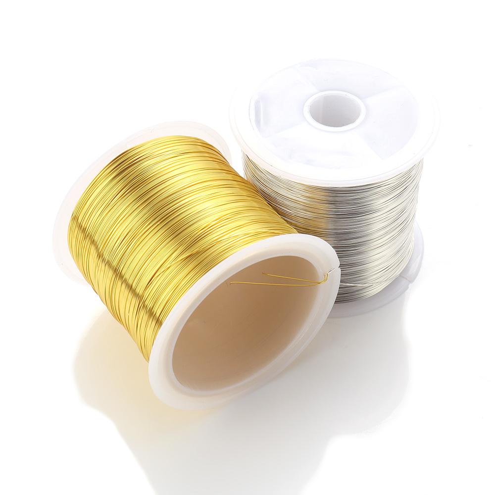100m/Roll Gold Silver Color Copper Wire for Jewelry Making DIY Bracelet Necklace DIY Colorfast Beading Wire Jewelry Cord String