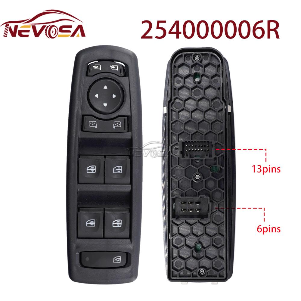 

NEVOSA For Renault Fluence 2008-2016 254000006R 7700817337 Master Power Window Switch Window Lifter Control Button 809610006R LHD 19Pins
