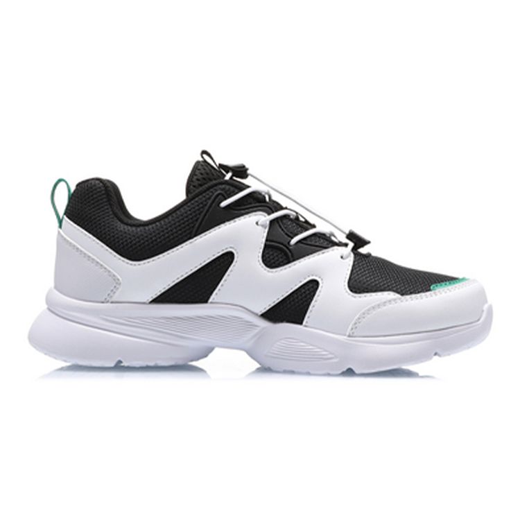 Li Ning Comfortable Daily Wear Breathable Low-Top Running Shoes Kids sneakers Black White Green YKFQ092-3