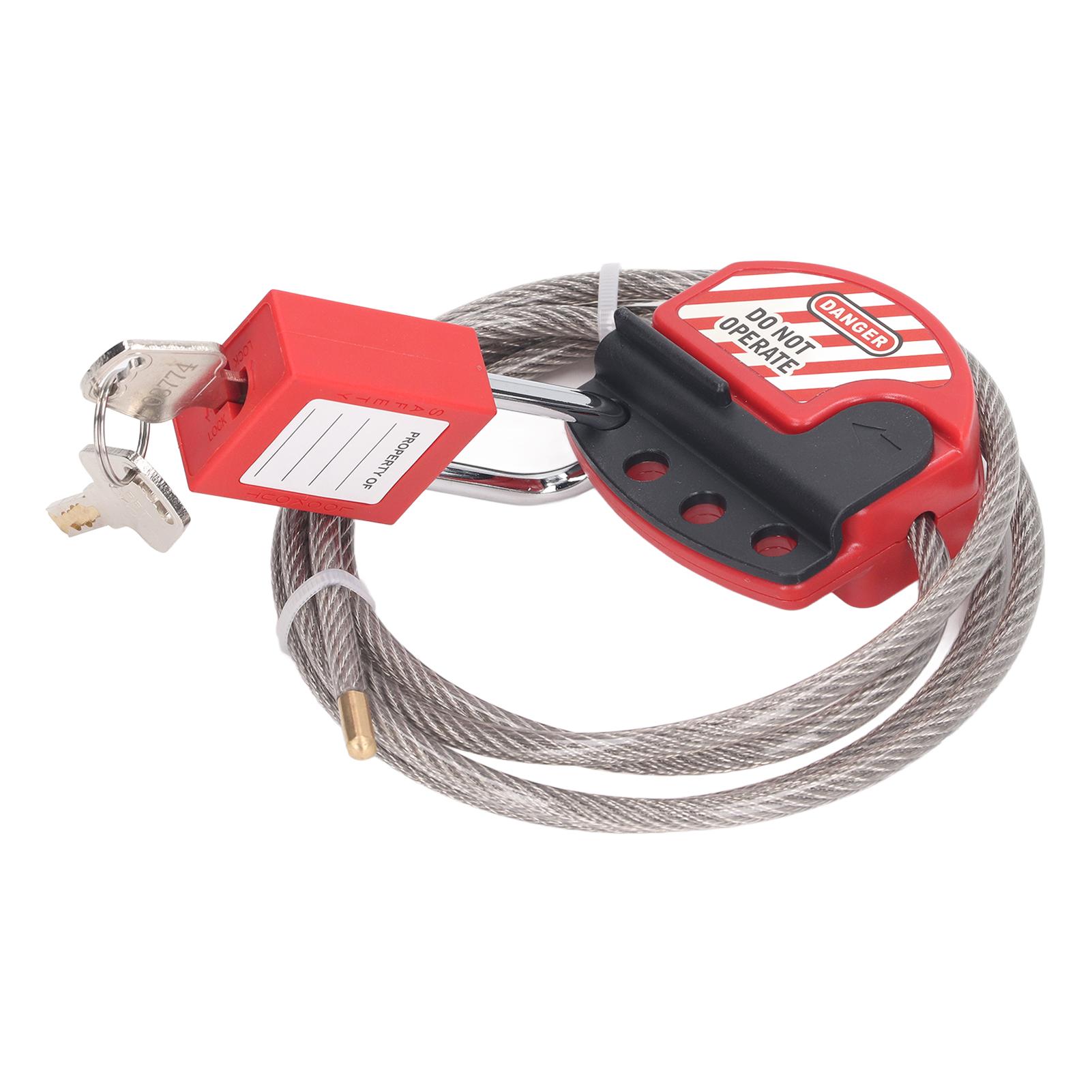 

Safety Padlock Set Adjustable Stainless Steel Cable Lockout and 38mm Lockout Tagout Lock with 2 Keys
