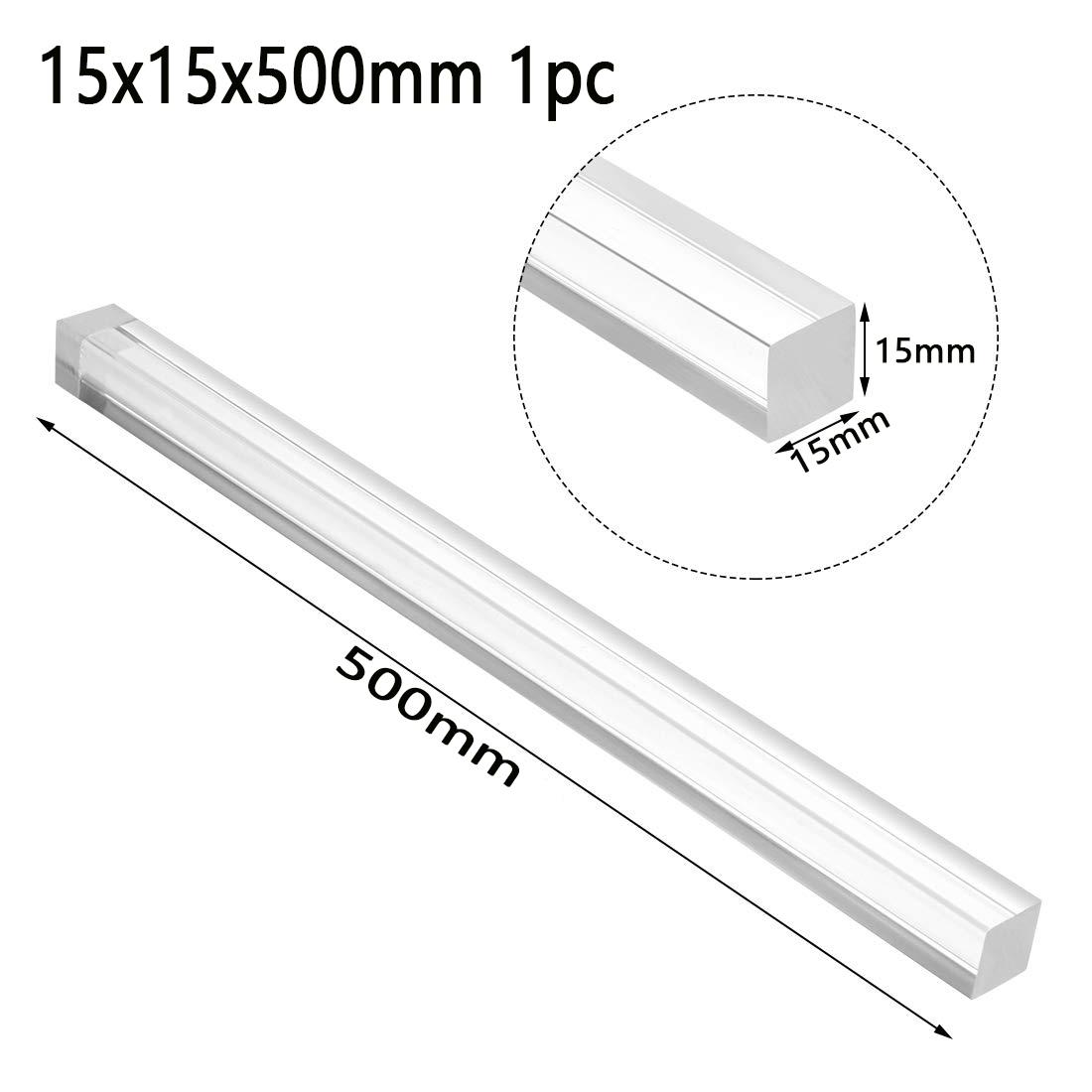 

100/200/300/500 мм акриловый квадратный прозрачный органический стеклянный стержень материал для самостоятельной модели 15x15x500mm 1pcs