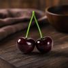 Faux Cherry with Green Vivid Foam Decoration True for Tabletop Arrangements, Photo Studios,