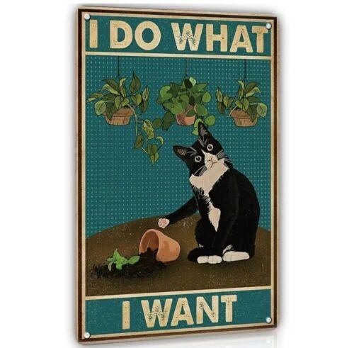 Funny Cat Novelty Signs I Do What I Want Metal Signage x SignAluminumtin sign 20x30cm(7.8x11.8inch)